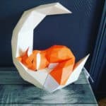 papercraft renard endormi