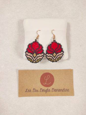 boucles d’oreilles fleur en bouton