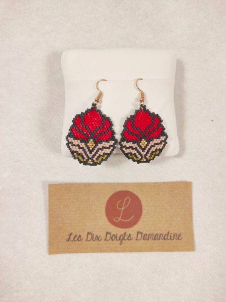 boucles d'oreilles fleur en bouton