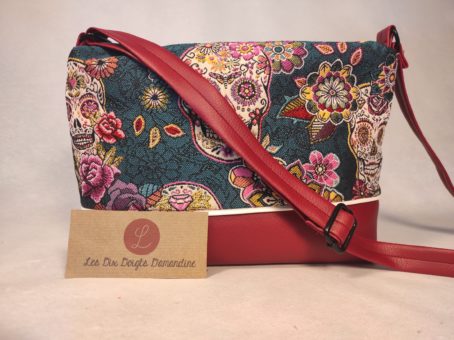 sac a main skulls fleuri