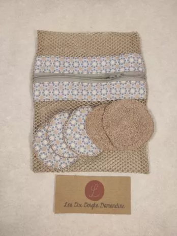 coton demaquillant lavable et filet de lavage