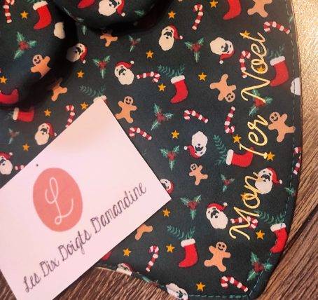 kit bébé Noël (bavoir bandana et chaussons) - Image 2